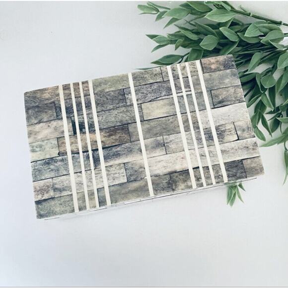 Gray And White Rectangle Box Bone Inlay Modern Design Hand Crafted Made In India - Picture 1 of 8